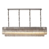 Kentisbeare 2000mm Linear Chandelier in Polished Nickel & Cognac Glass