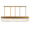 Kentisbeare 2250mm Linear Chandelier in Brass & Clear Glass