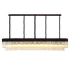 Kentisbeare 2250mm Linear Chandelier in Matt Black & Cognac Glass