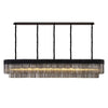 Kentisbeare 2250mm Linear Chandelier in Matt Black & Smoked Glass