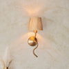 Wriggle Wall Light in Brushed Aged Brass with A Wrapped Raffia Shade