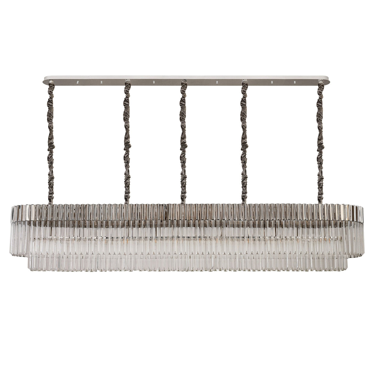 Kentisbeare 2250mm Linear Chandelier in Polished Nickel & Clear Glass