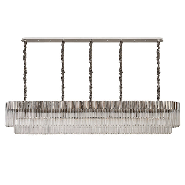 Kentisbeare 2250mm Linear Chandelier in Polished Nickel & Clear Glass