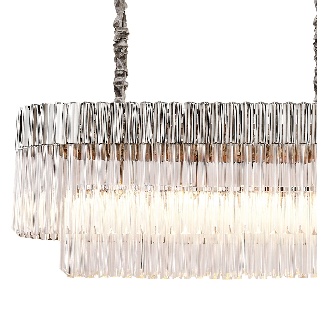 Kentisbeare 2250mm Linear Chandelier in Polished Nickel & Clear Glass