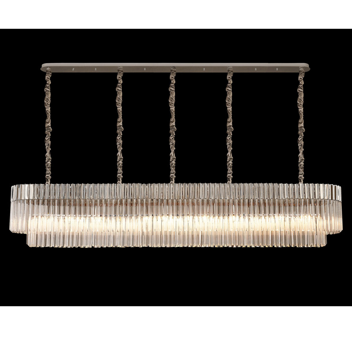 Kentisbeare 2250mm Linear Chandelier in Polished Nickel & Clear Glass