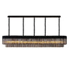 Kentisbeare 2500mm Linear Chandelier in Matt Black & Smoked Glass