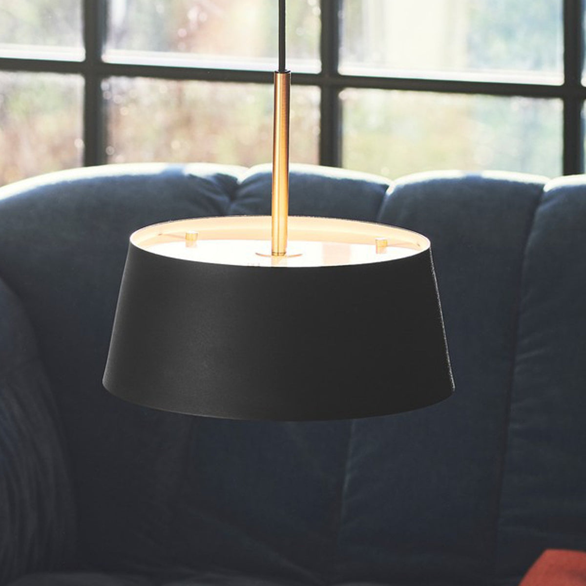 Clasi 30 Pendant in Black with Brass Detailing