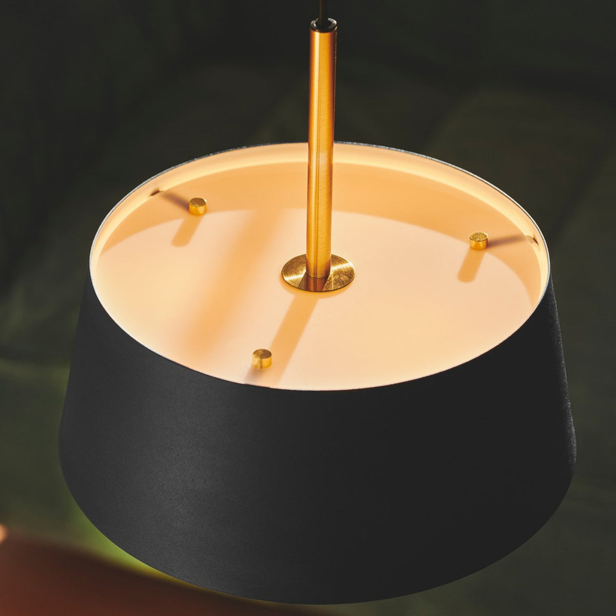 Clasi 30 Pendant in Black with Brass Detailing