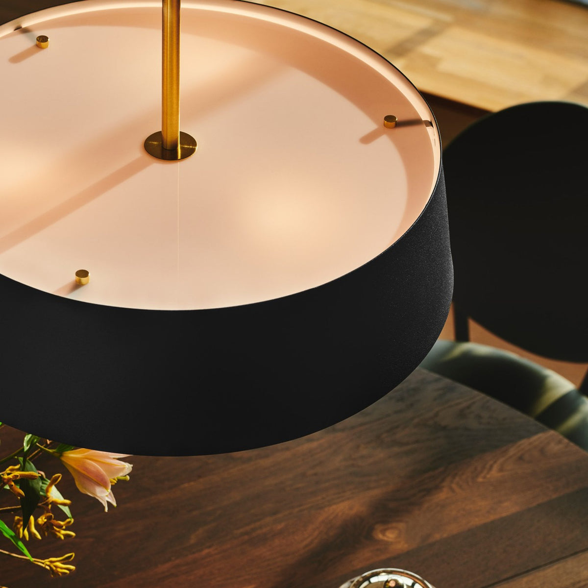 Clasi 45 Pendant in Black with Brass Detailing