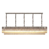 Kentisbeare 2500mm Linear Chandelier in Polished Nickel & Cognac Glass