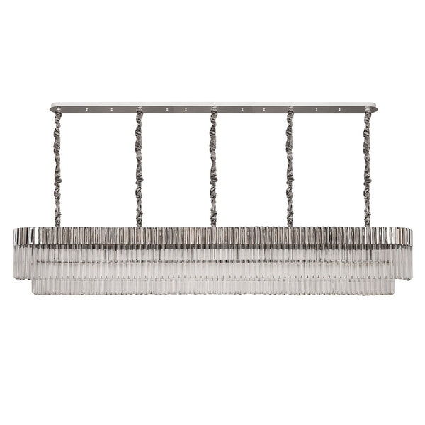 Kentisbeare 2500mm Linear Chandelier in Polished Nickel & Clear Glass