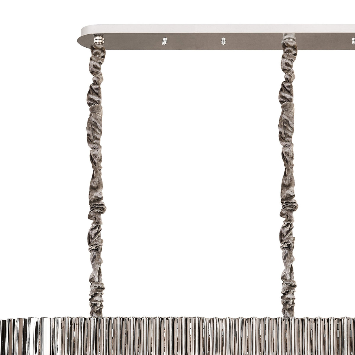 Kentisbeare 2500mm Linear Chandelier in Polished Nickel & Clear Glass