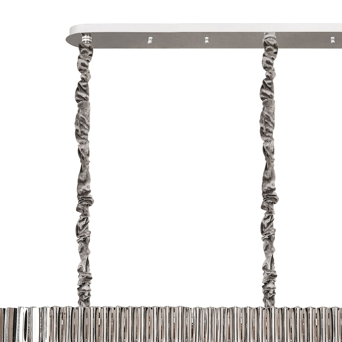 Kentisbeare 2500mm Linear Chandelier in Polished Nickel & Smoked Glass