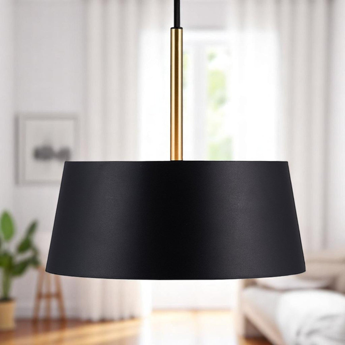 Clasi 30 Pendant in Black with Brass Detailing