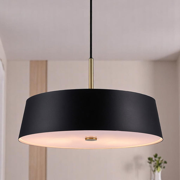 Clasi 45 Pendant in Black with Brass Detailing