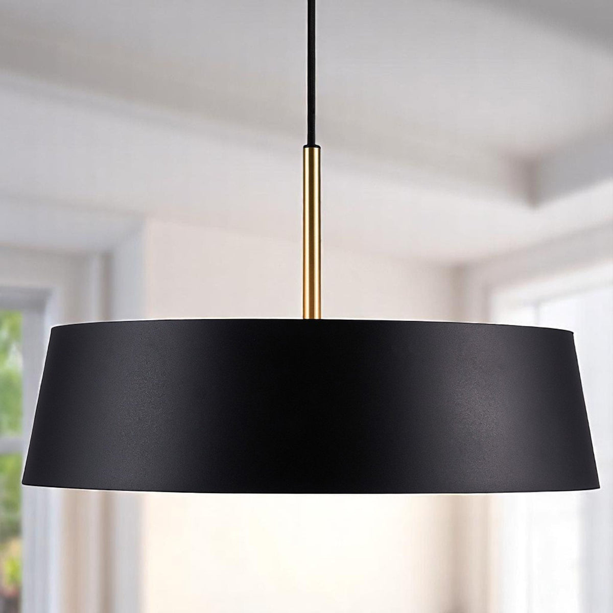 Clasi 45 Pendant in Black with Brass Detailing