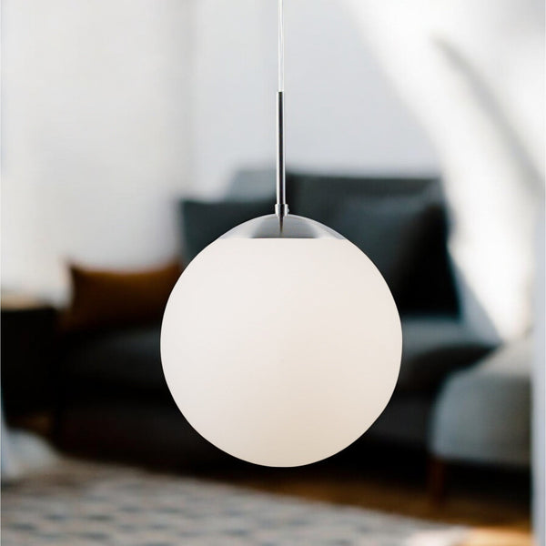 Nordlux Cafe 25 Opal Pendant In Brushed Steel
