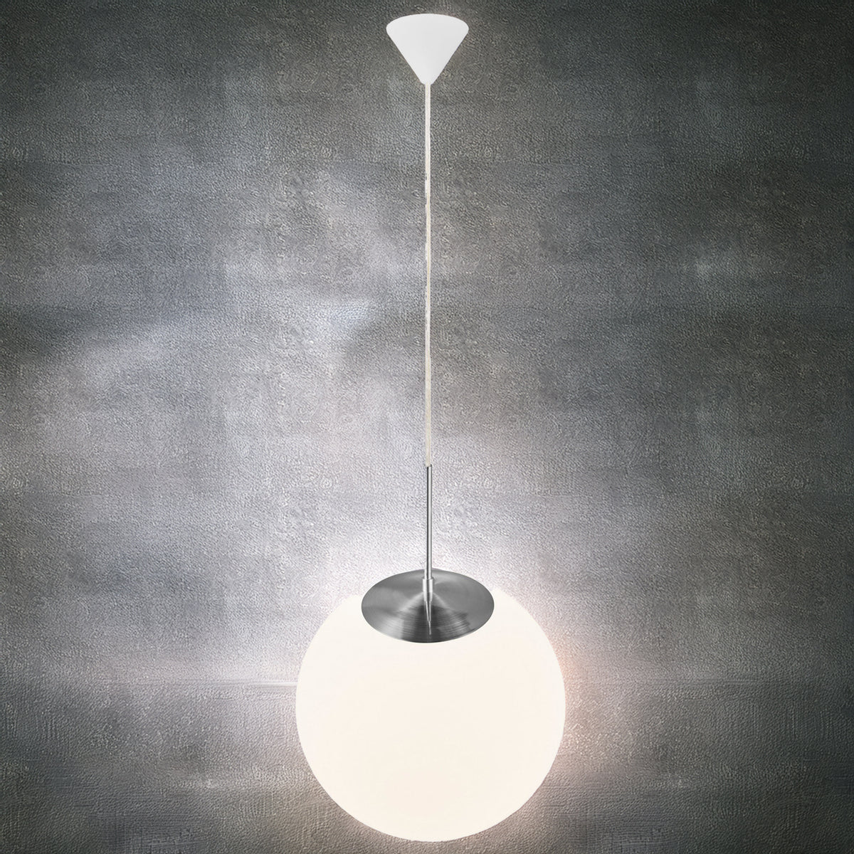 Nordlux Cafe 30 Opal Pendant In Brushed Steel