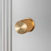 Cross Cut Knurled Door Knob Set In Brass