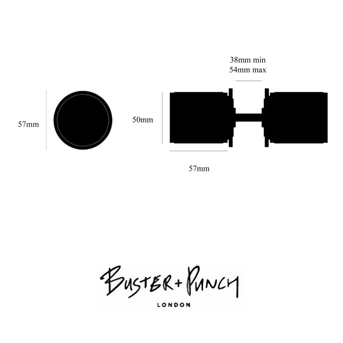 Cross Cut Knurled Door Knob Set In Black