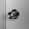 Linear Knurled Door Knob Set In Gun Metal Grey