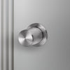 Linear Knurled Door Knob Set In Steel