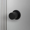 Linear Knurled Door Knob Set In Welders Black