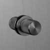 Linear Knurled Fixed Double Sided Door Knob In Gun Metal Grey