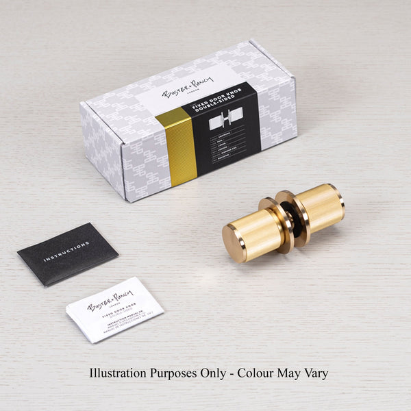 Linear Knurled Fixed Double Sided Door Knob In Welders Black