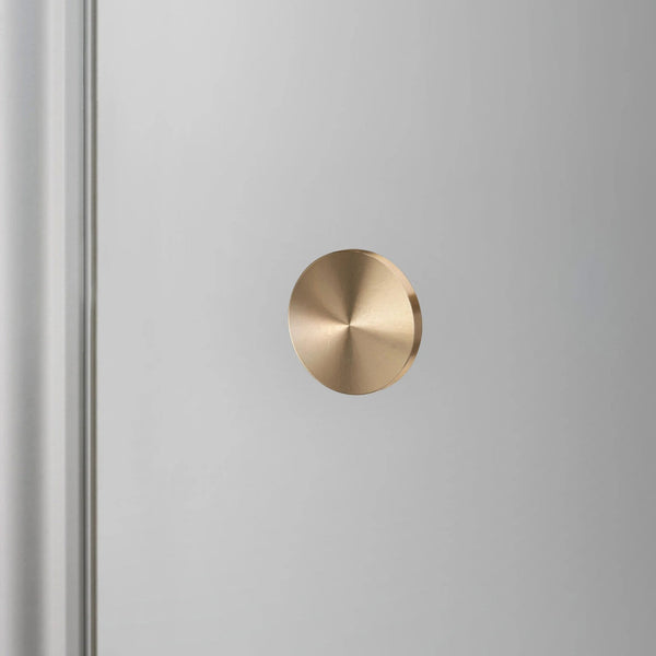 Linear Knurled Fixed Single Sided Door Knob In Brass
