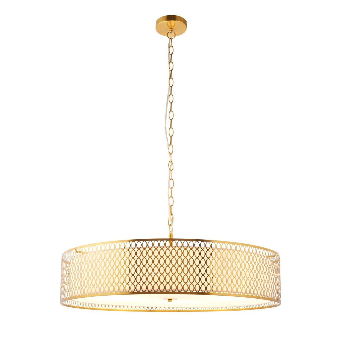 Cordero 5lt Grand Pendant in Gold with White Inner Shade