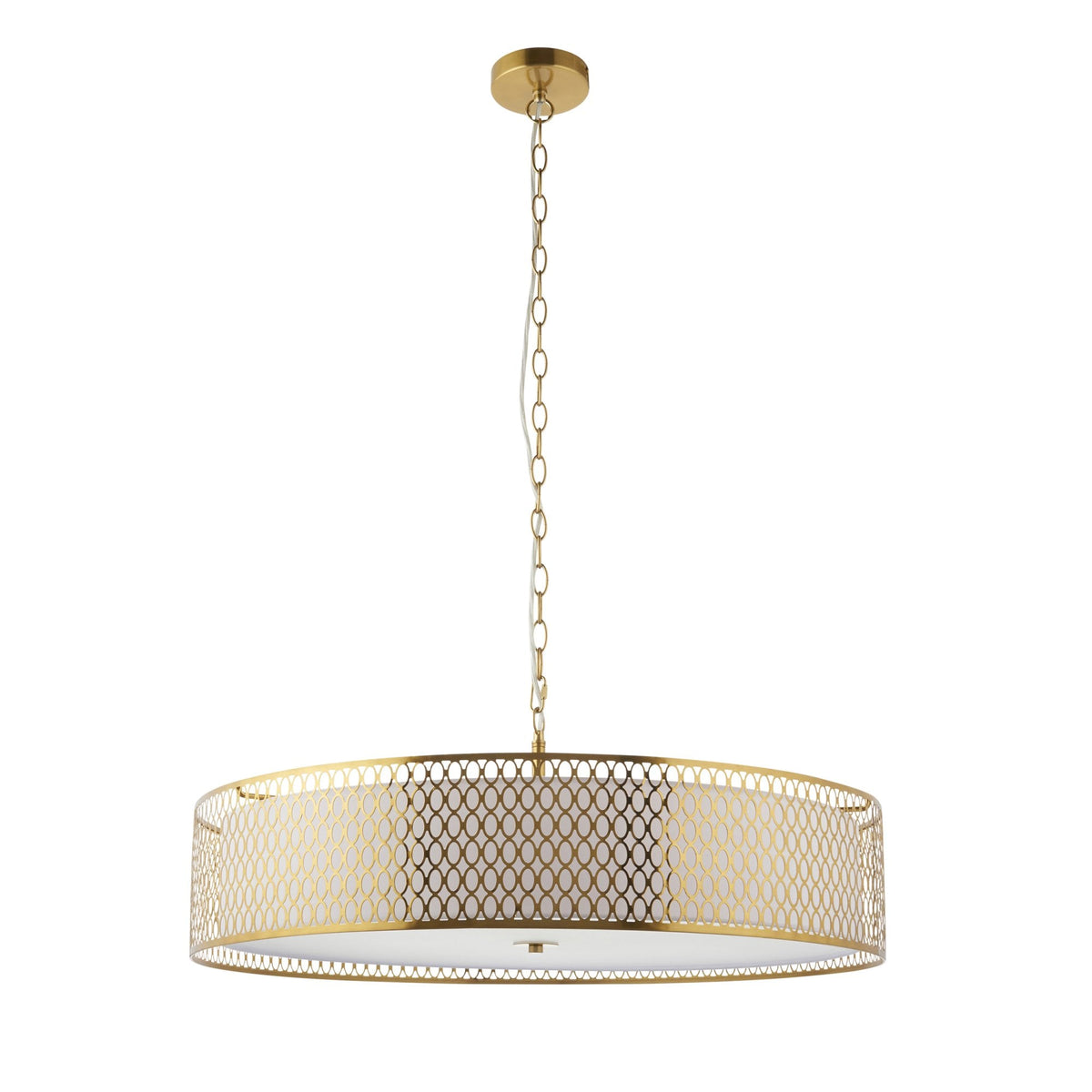 Cordero 5lt Grand Pendant in Gold with White Inner Shade