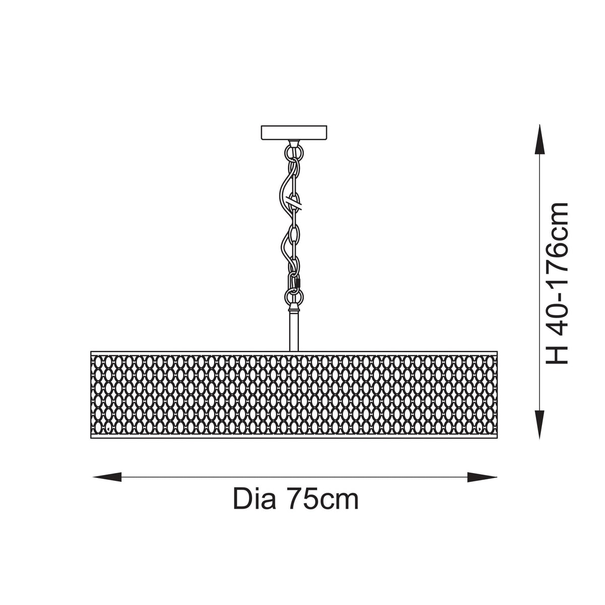 Cordero 5lt Grand Pendant in Gold with White Inner Shade