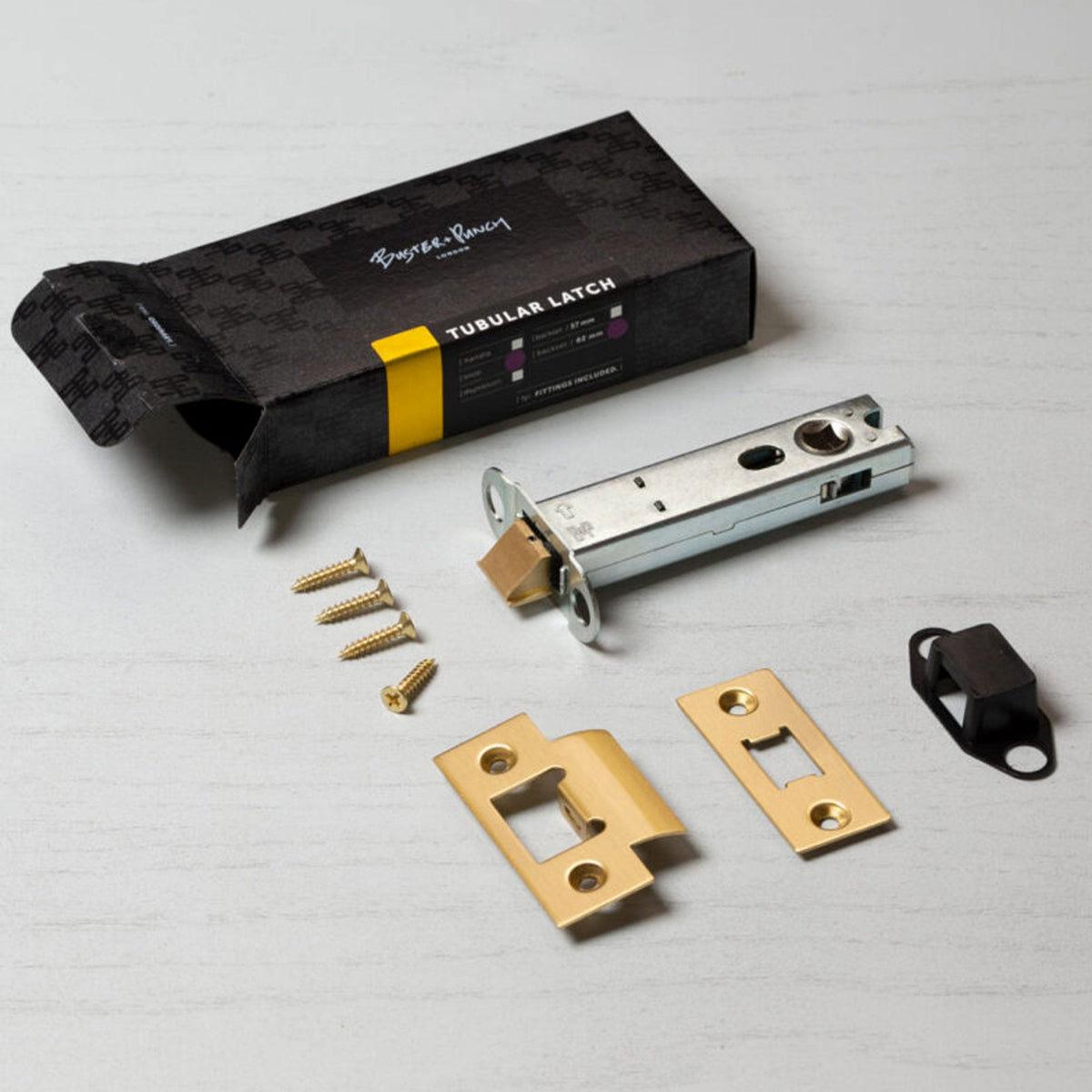 82mm Tubular Door Knob Latch In Brass