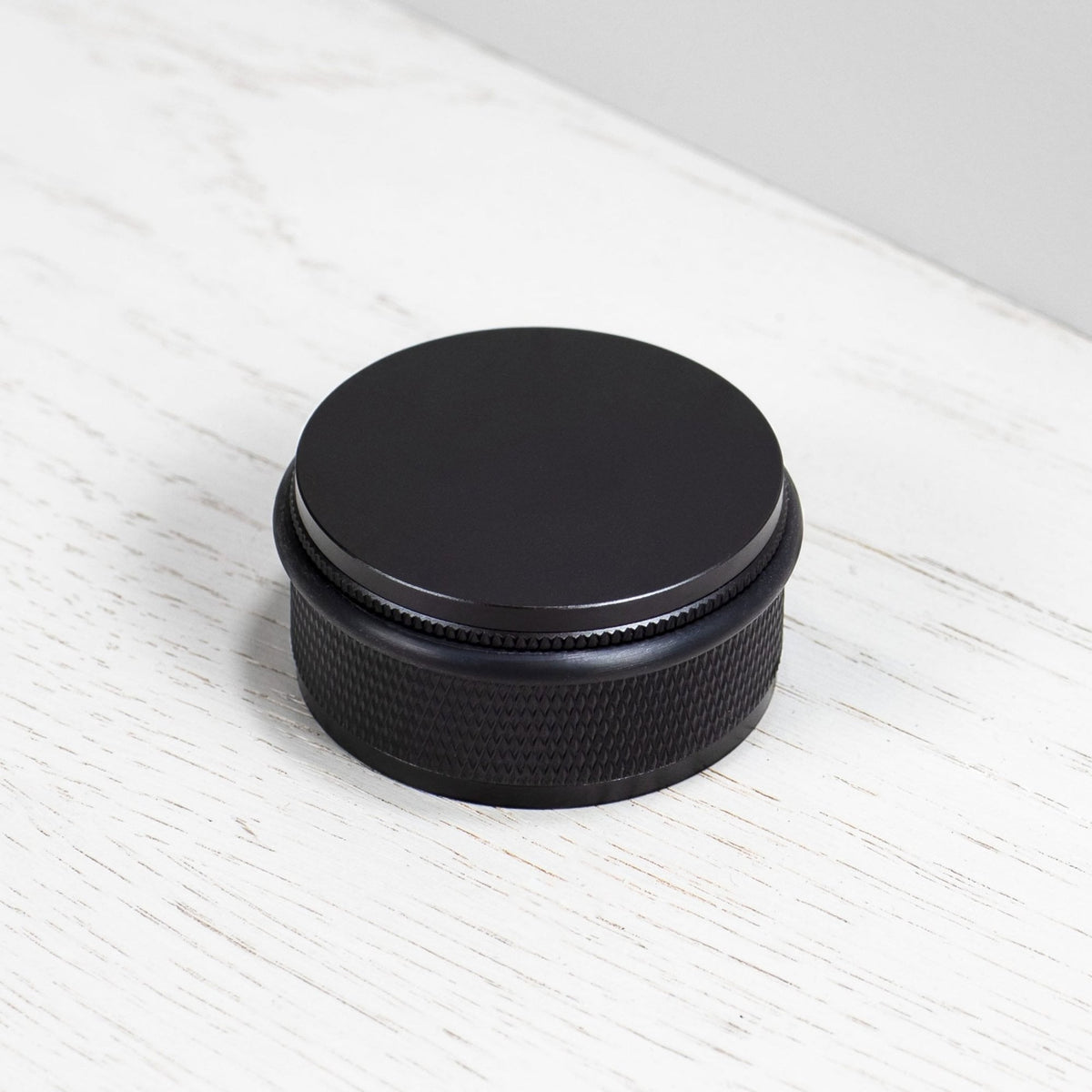 Cross Cut Knurled Door Stop In Black