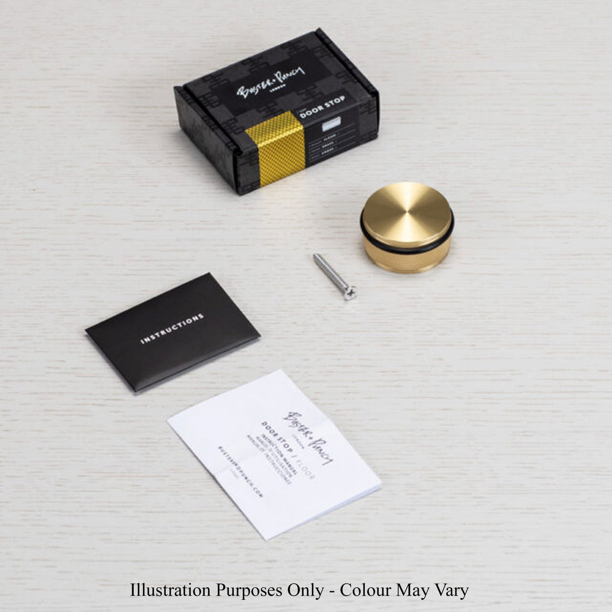 Cross Cut Knurled Door Stop In Black