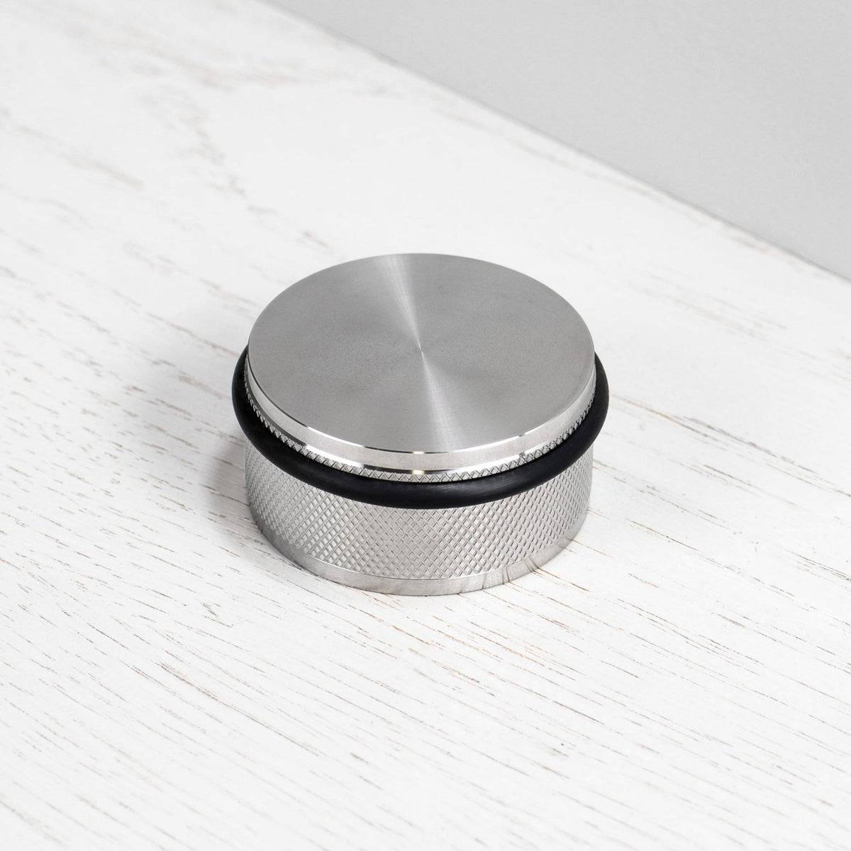 Cross Cut Knurled Door Stop In Steel