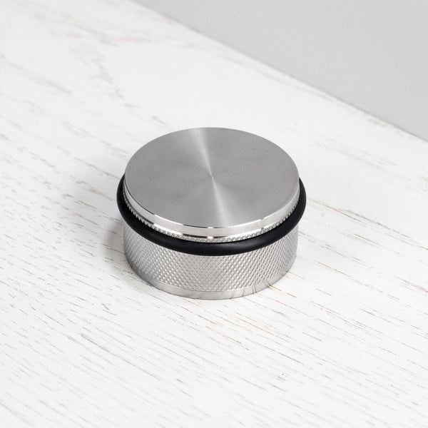 Cross Cut Knurled Door Stop In Steel