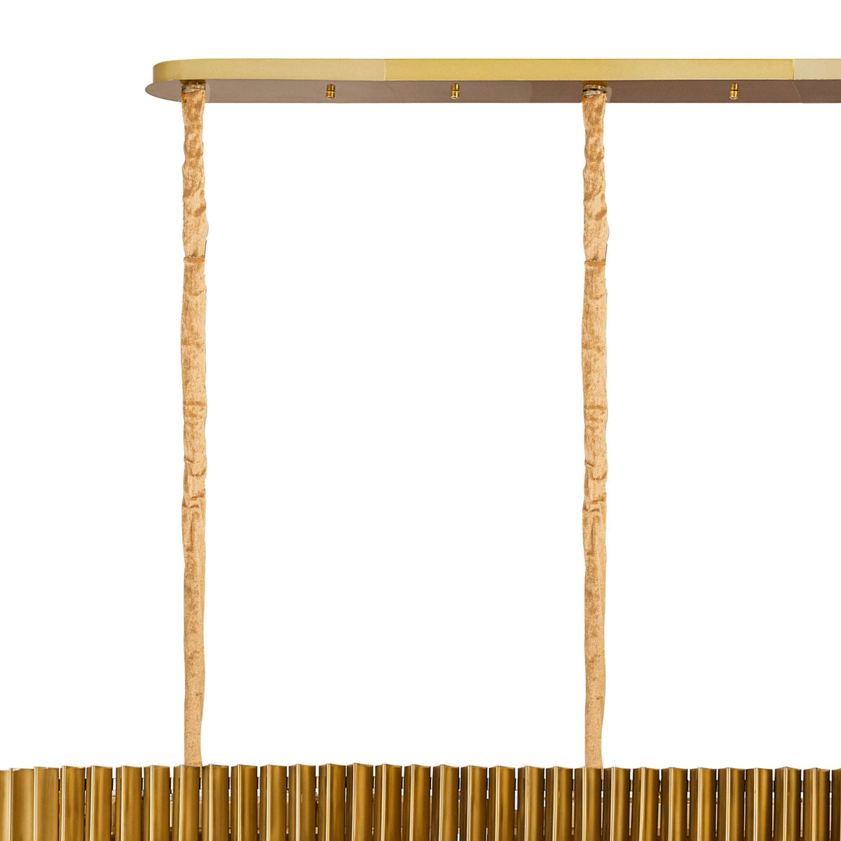 Kentisbeare 3000mm Linear Chandelier in Brass & Cognac Glass