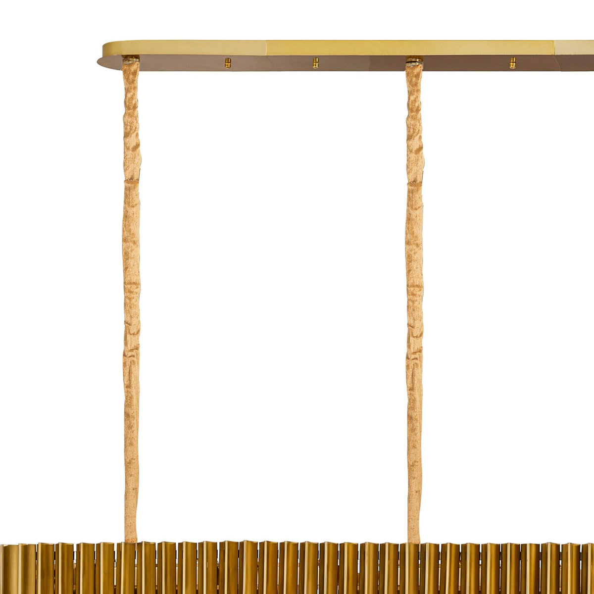 Kentisbeare 3000mm Linear Chandelier in Brass & Clear Glass