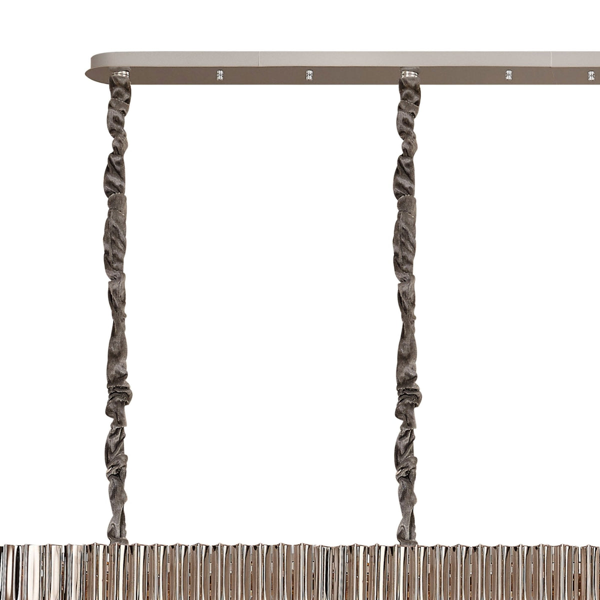 Kentisbeare 3000mm Linear Chandelier in Polished Nickel & Cognac Glass