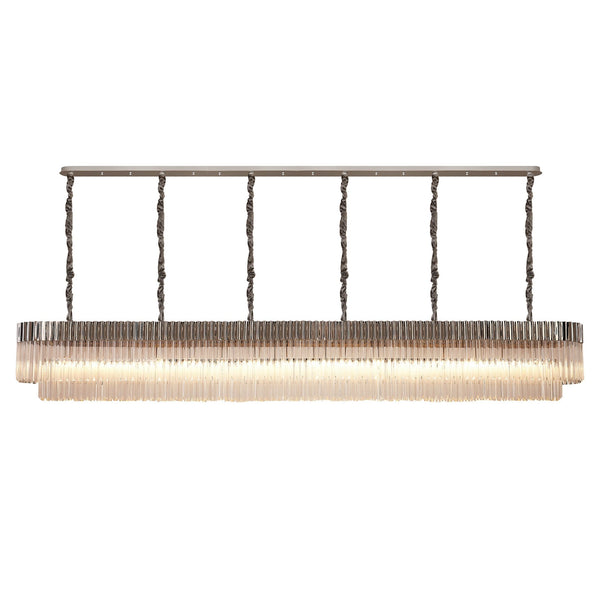 Kentisbeare 3000mm Linear Chandelier in Polished Nickel & Clear Glass