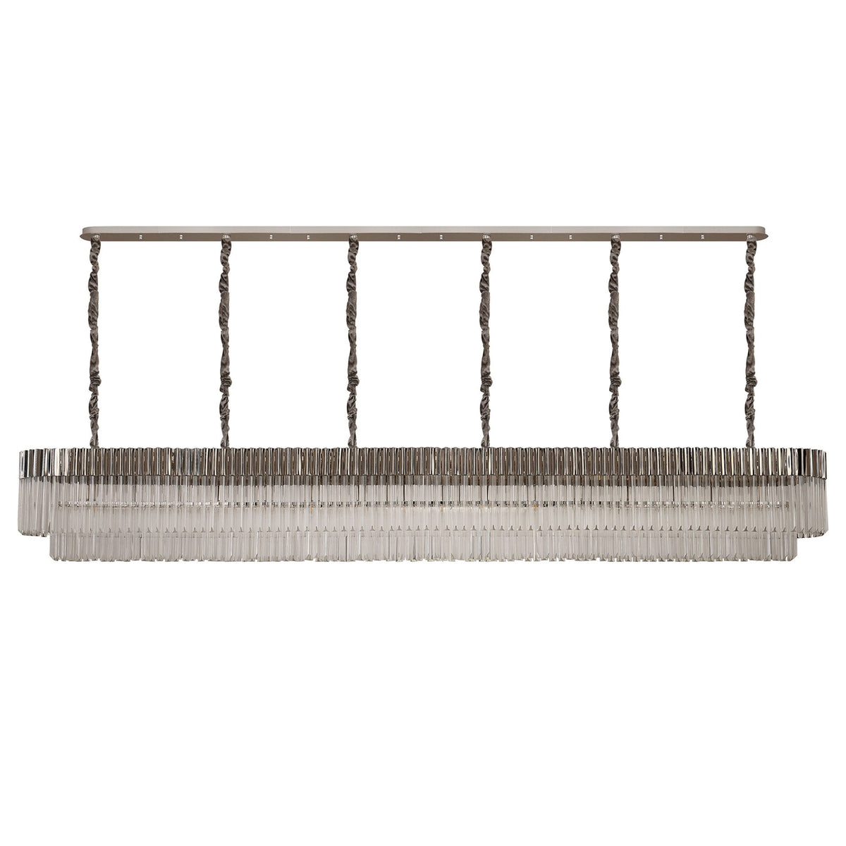 Kentisbeare 3000mm Linear Chandelier in Polished Nickel & Clear Glass