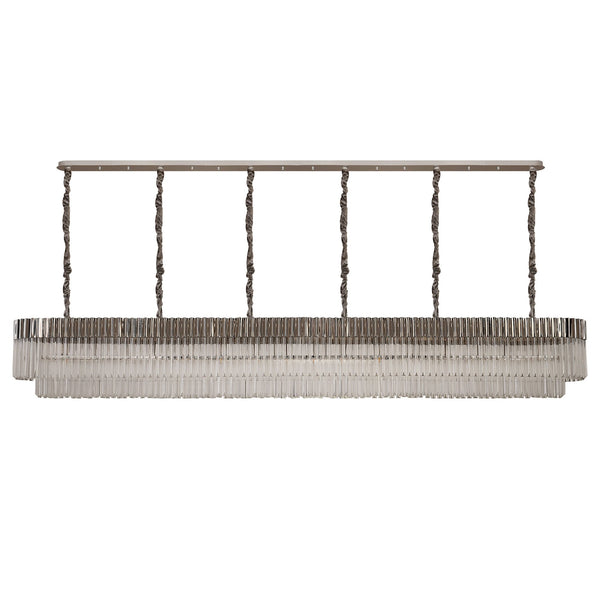 Kentisbeare 3000mm Linear Chandelier in Polished Nickel & Clear Glass