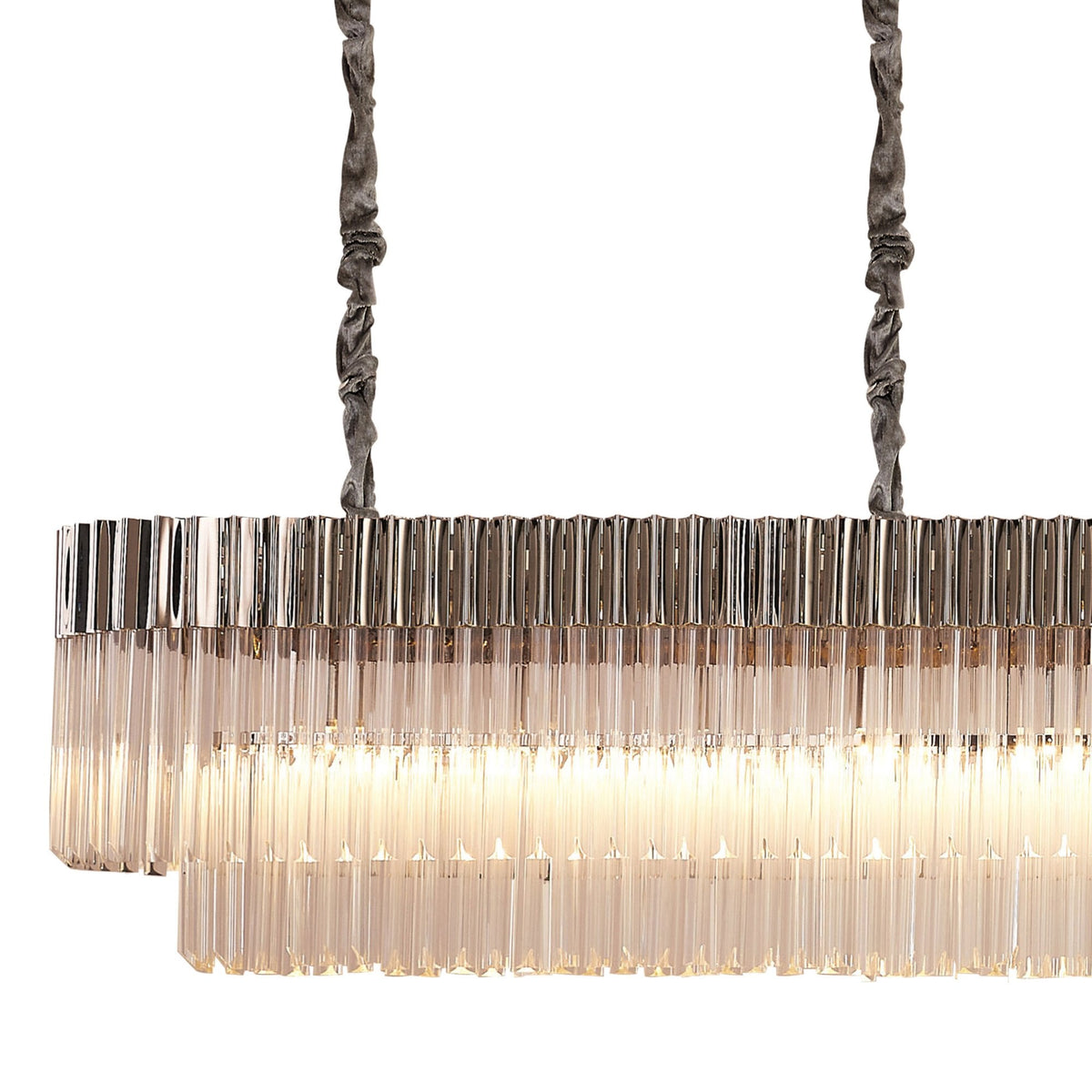 Kentisbeare 3000mm Linear Chandelier in Polished Nickel & Clear Glass