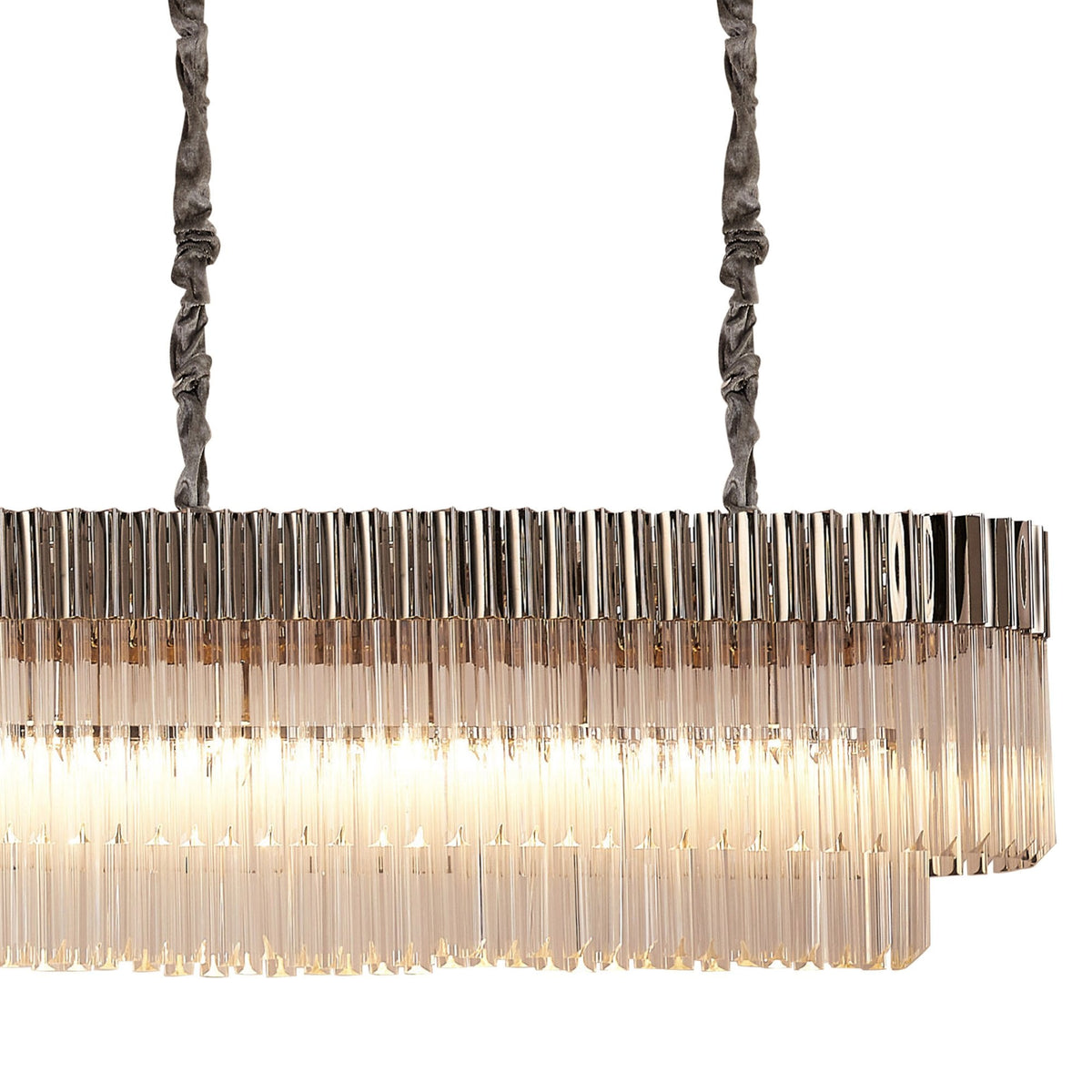 Kentisbeare 3000mm Linear Chandelier in Polished Nickel & Clear Glass