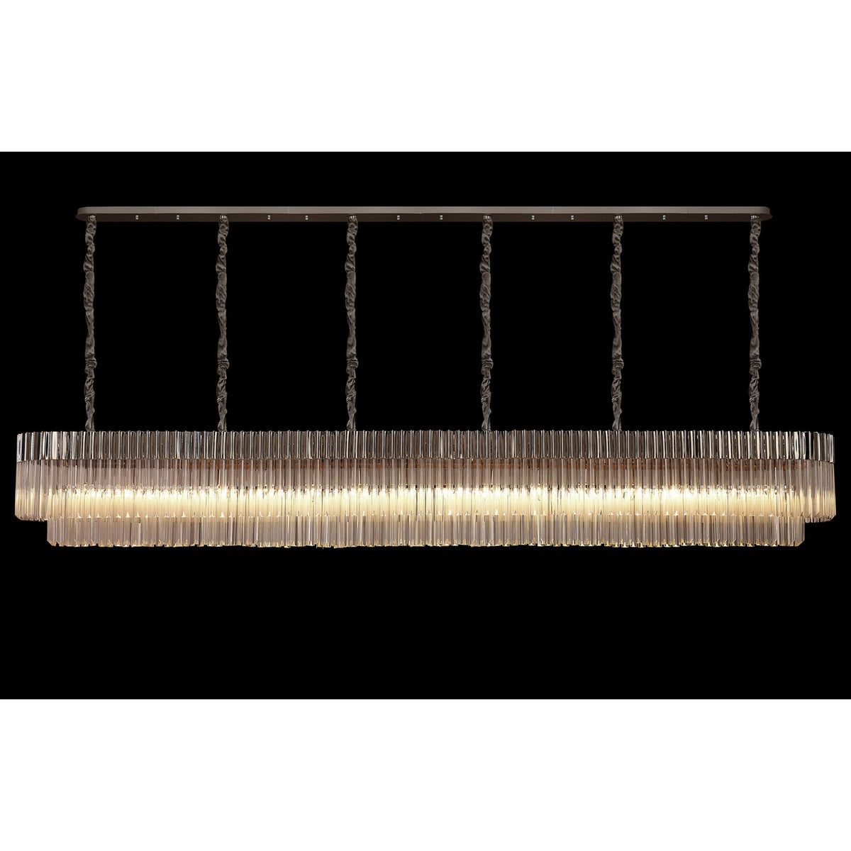 Kentisbeare 3000mm Linear Chandelier in Polished Nickel & Clear Glass