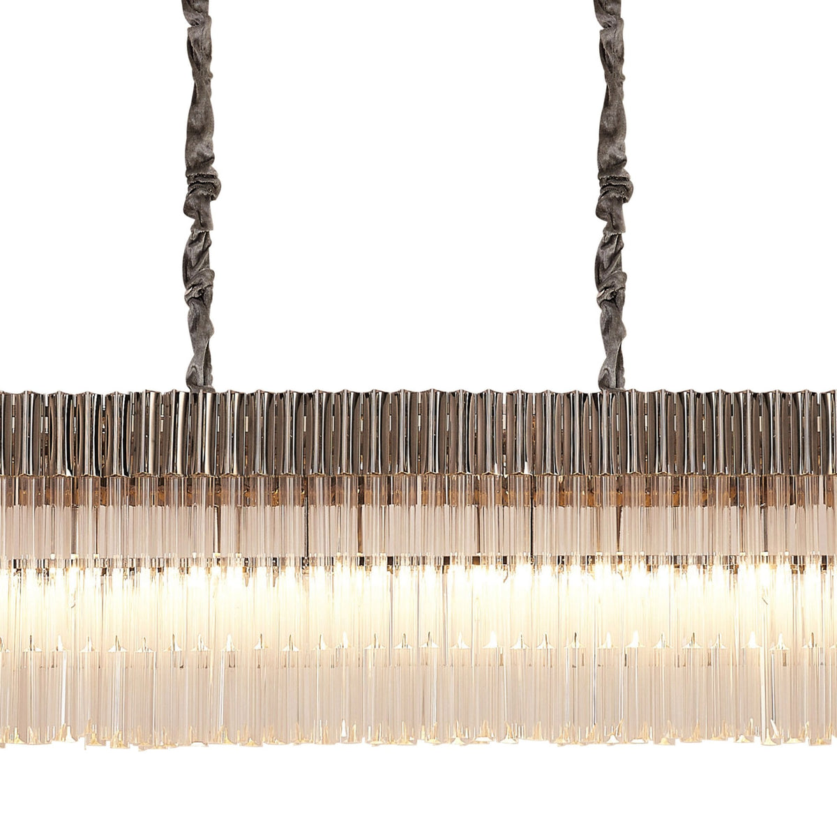 Kentisbeare 3000mm Linear Chandelier in Polished Nickel & Clear Glass