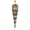 Kentisbeare 500mm 5 Tier 18 Lamp Chandelier in Brass & Smoked Glass