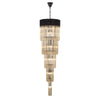 Kentisbeare 500mm 5 Tier 18 Lamp Chandelier in Matt Black & Cognac Glass